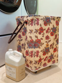 Rolling Laundry Hamper - Cream Enchanted Wildflowers-view 1