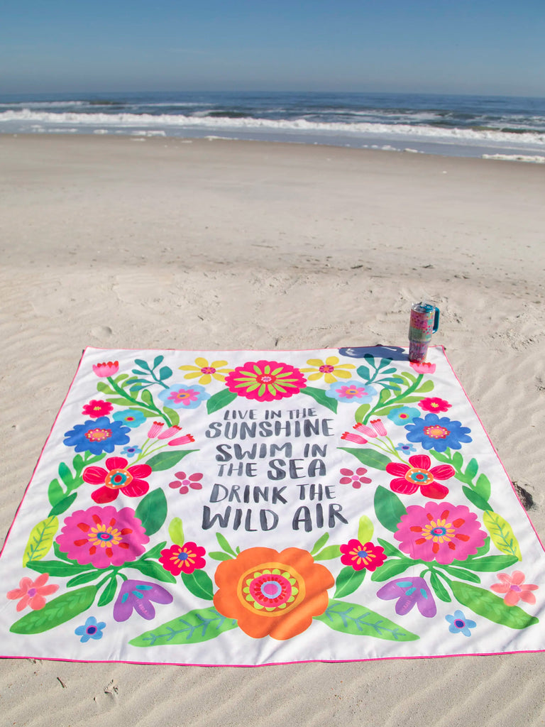 XL Double-Sided Beach Towel - Live Sunshine-view 1