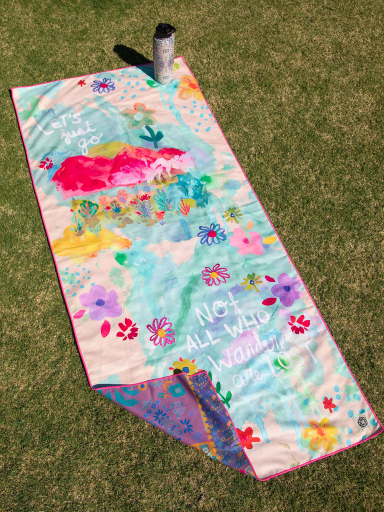 Double-Sided Microfiber Beach Towel - Let's Just Go-view 1