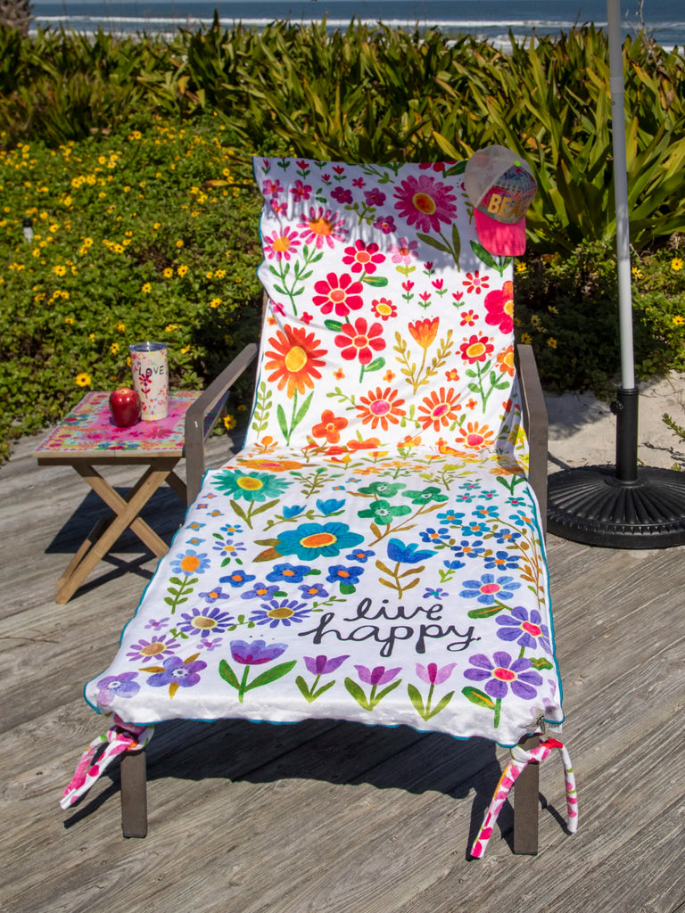 Beach Chair Towel & Tote - Live Happy-view 1