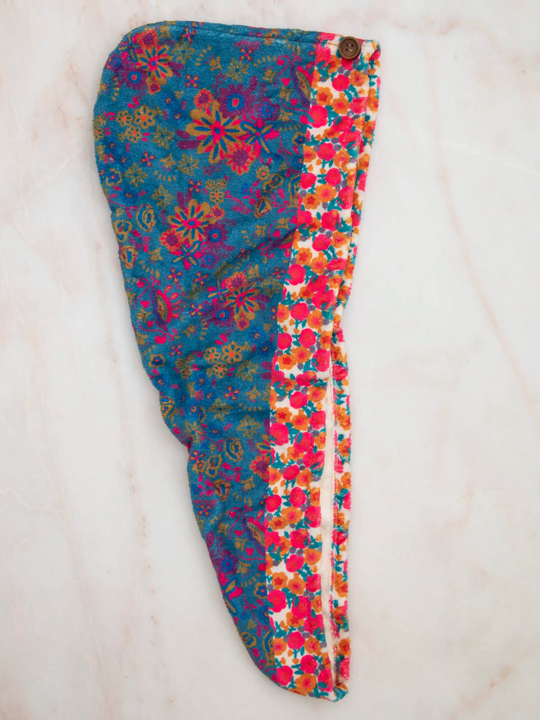 Microfiber Hair Towel Wrap - Teal Floral