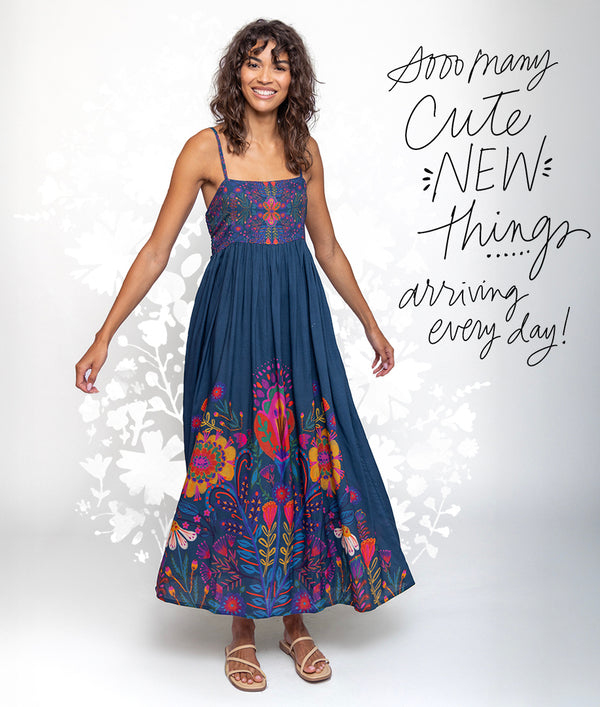 Chenille Rug, 2' x 3' - Teal Folk Floral