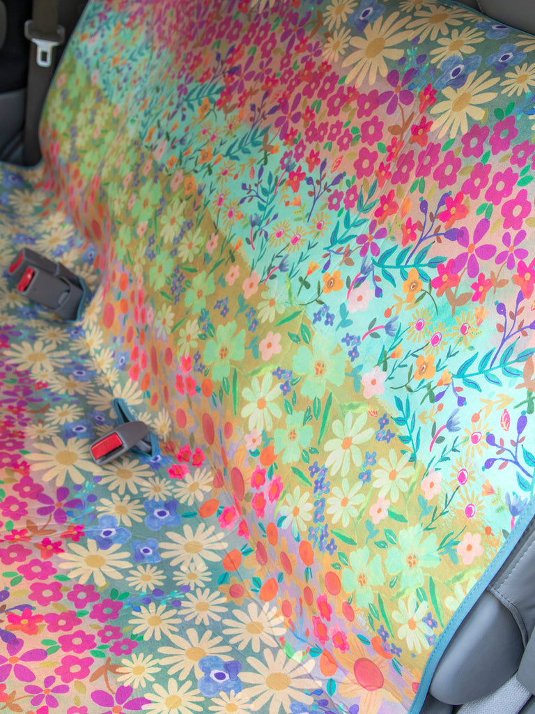 Back Car Seat Cover - Wildflower Border-view 2