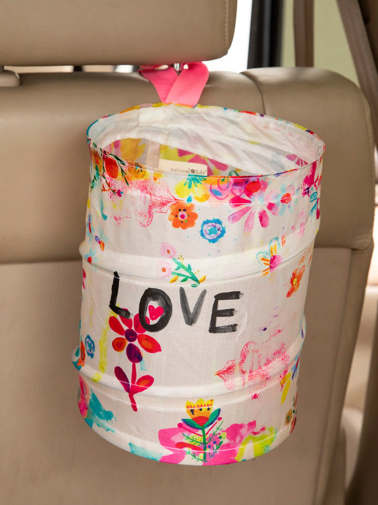 Pop-Up Car Trash Can - Life Is A Canvas Cream Love-view 1