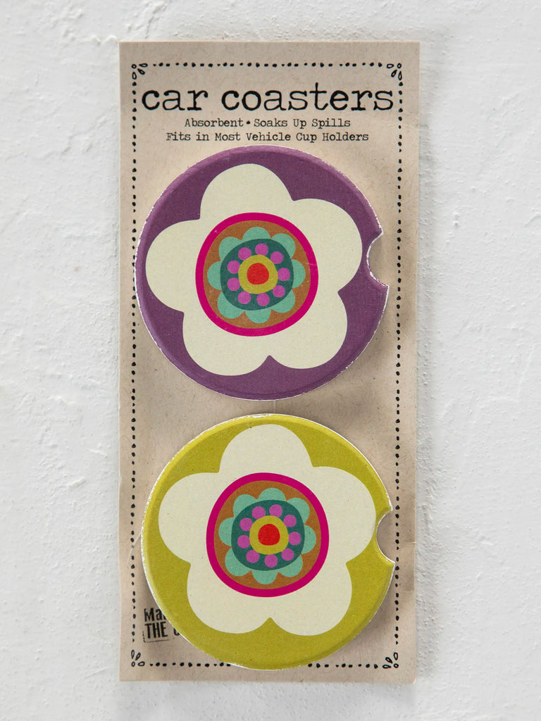 Car Coasters, Set of 2 - Flower-view 1