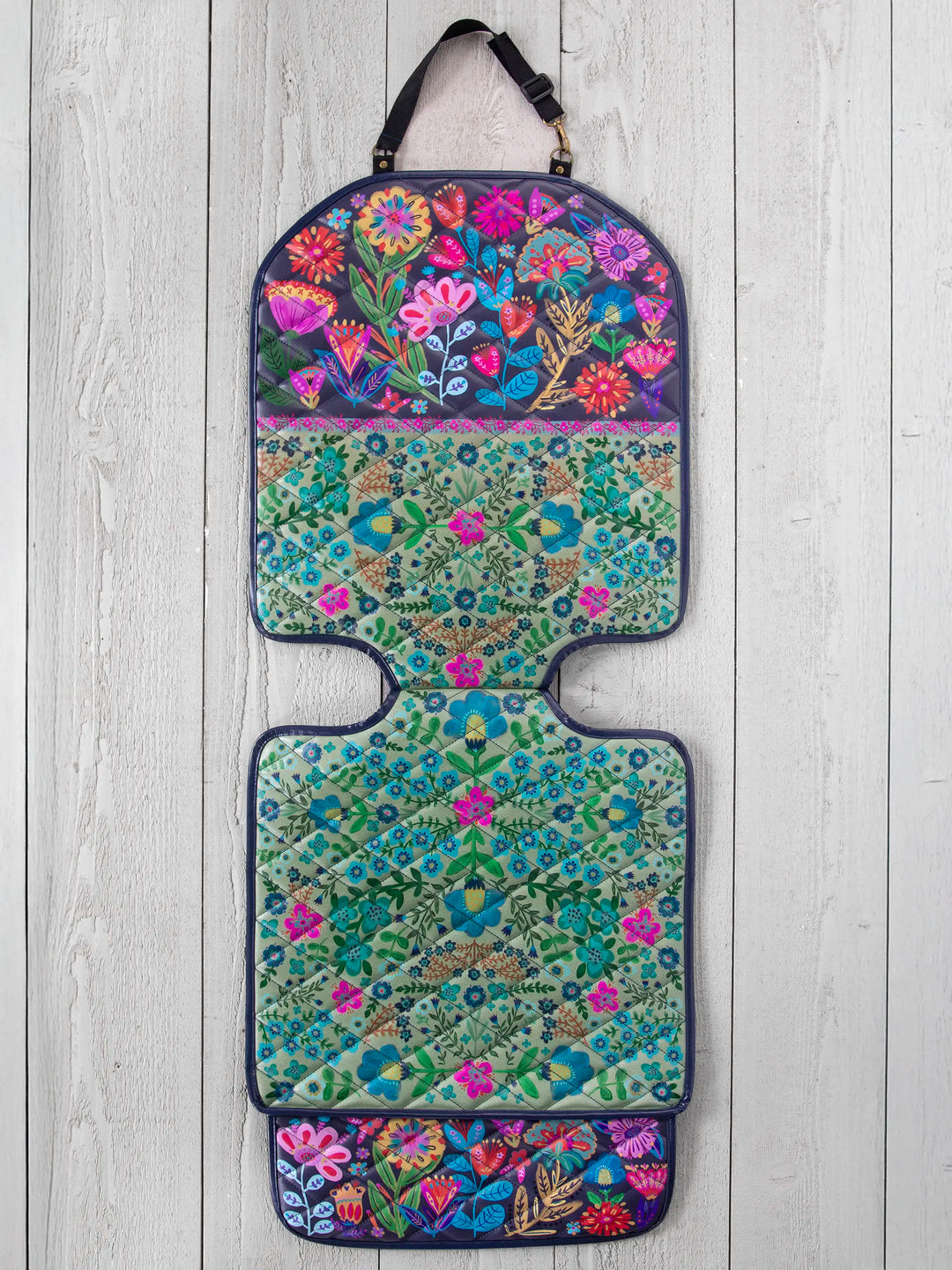 Car Seat Protector - Teal Navy Floral