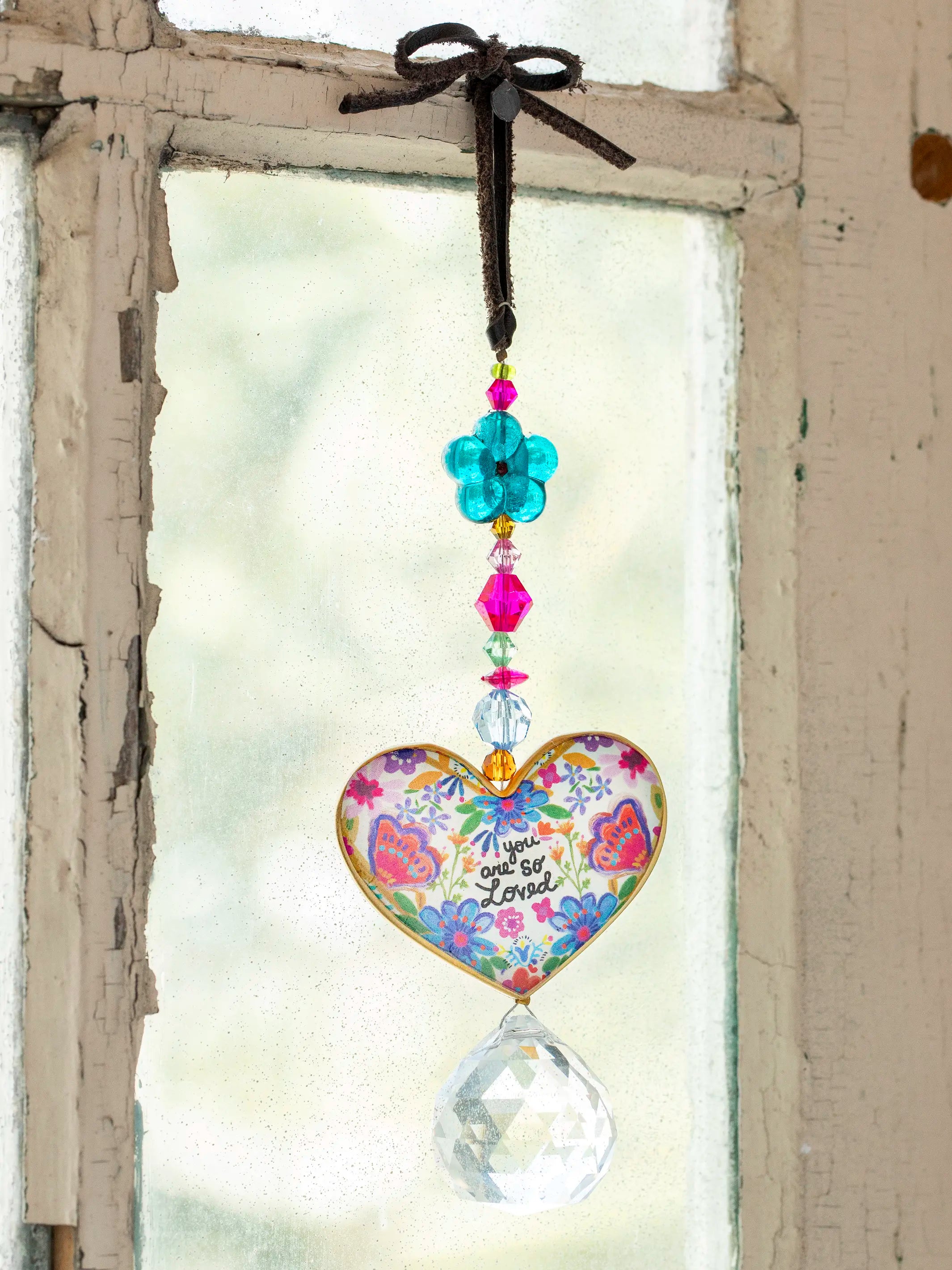 Sun Catcher Car Charm - You Are So Loved Heart – Natural Life