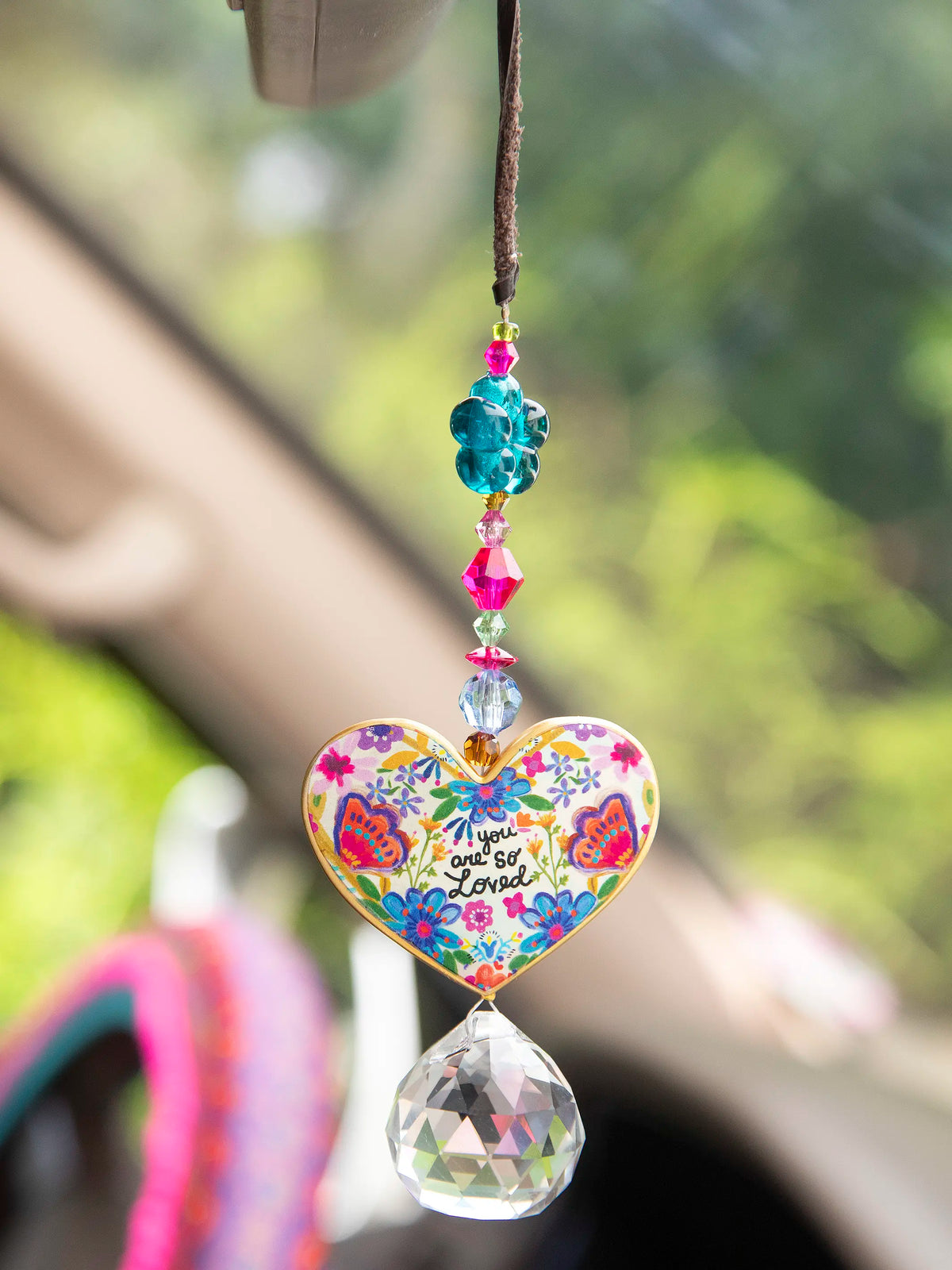Sun Catcher Car Charm - You Are So Loved Heart – Natural Life