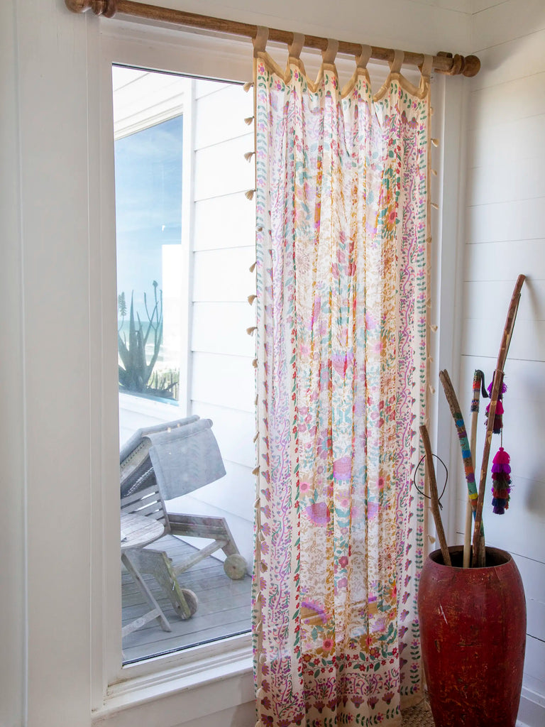 Printed Curtain Panel - Coral Jade Motif-view 2