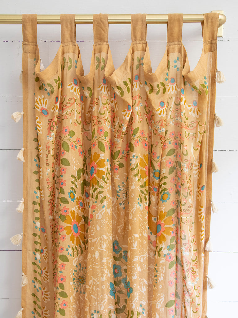Printed Curtain Panel|Taupe Motif-view 2