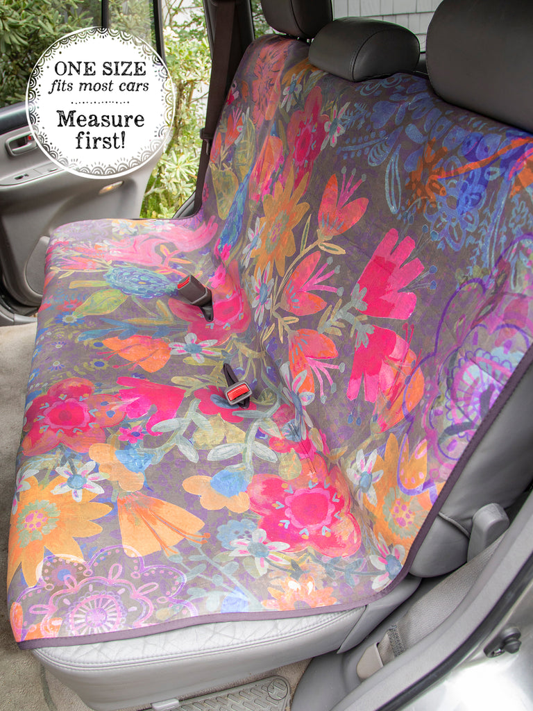 Car Seat Cover|Back Vintage Floral-view 1