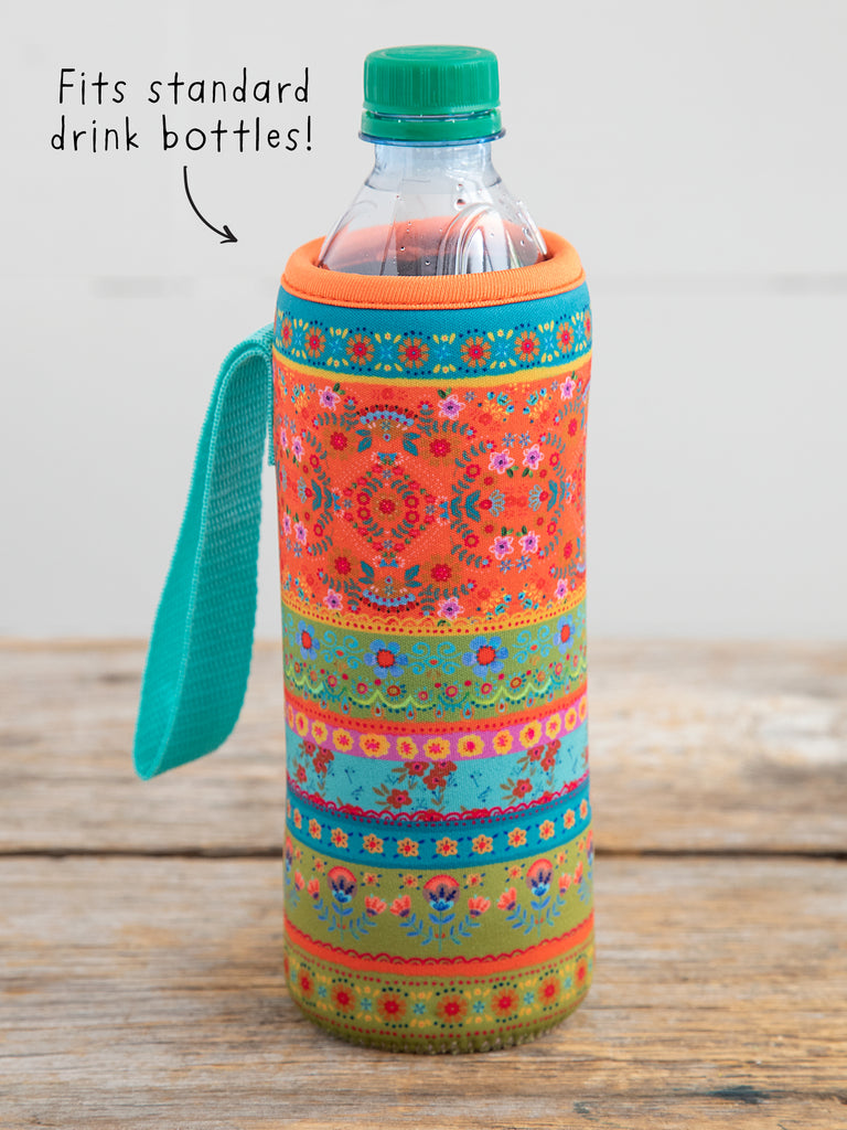 Water Bottle Carrier|Turquoise Border-view 1