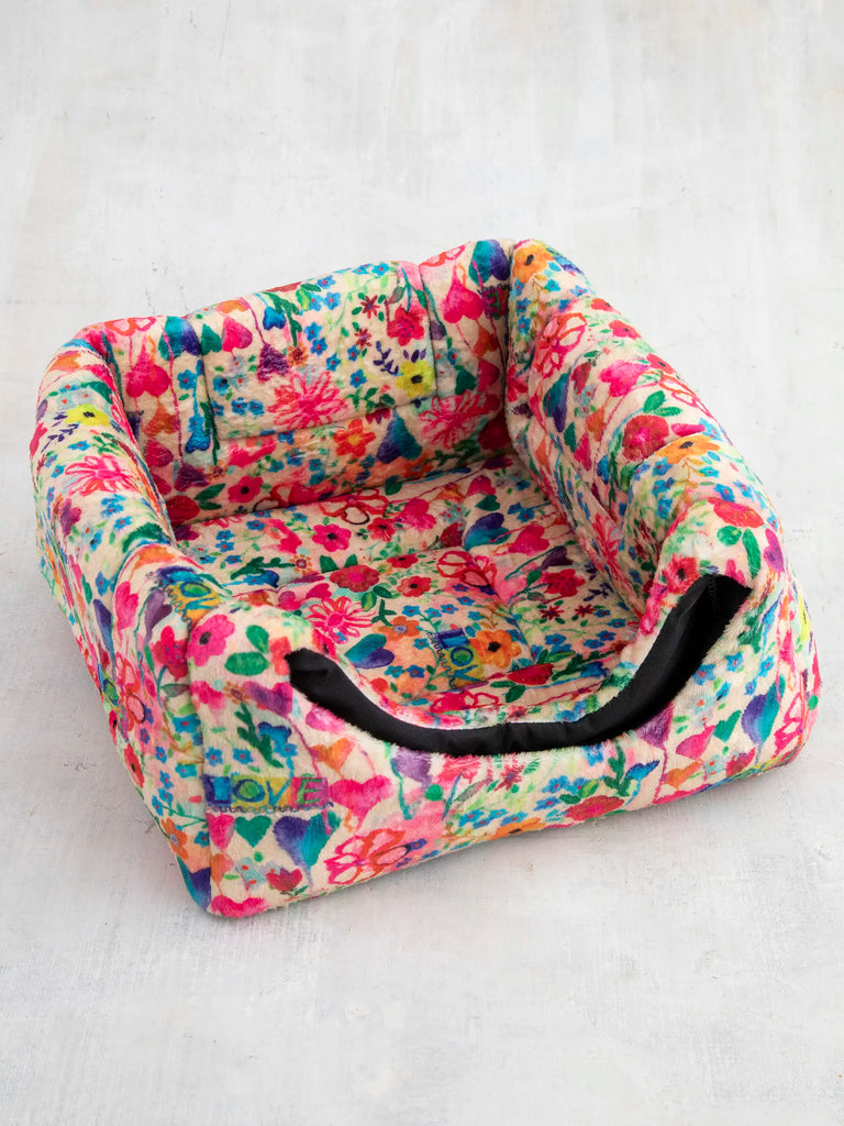 Cozy Cat Bed - Love Graffiti Floral-view 4