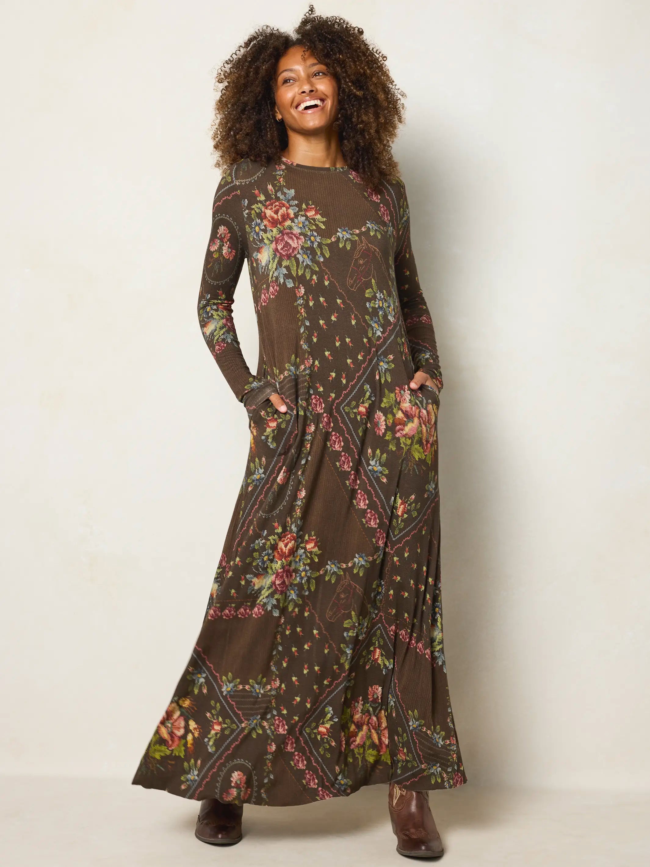 long sleeve boho maxi dress Stevie 