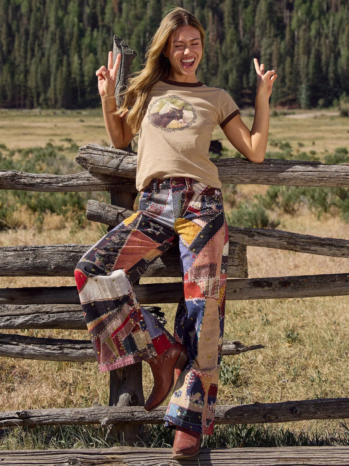 Skins Hickory Patchwork Pants スキンズ Hudson Wide Leg Jeans - Brimfield Patchwork Multi – Natural Life