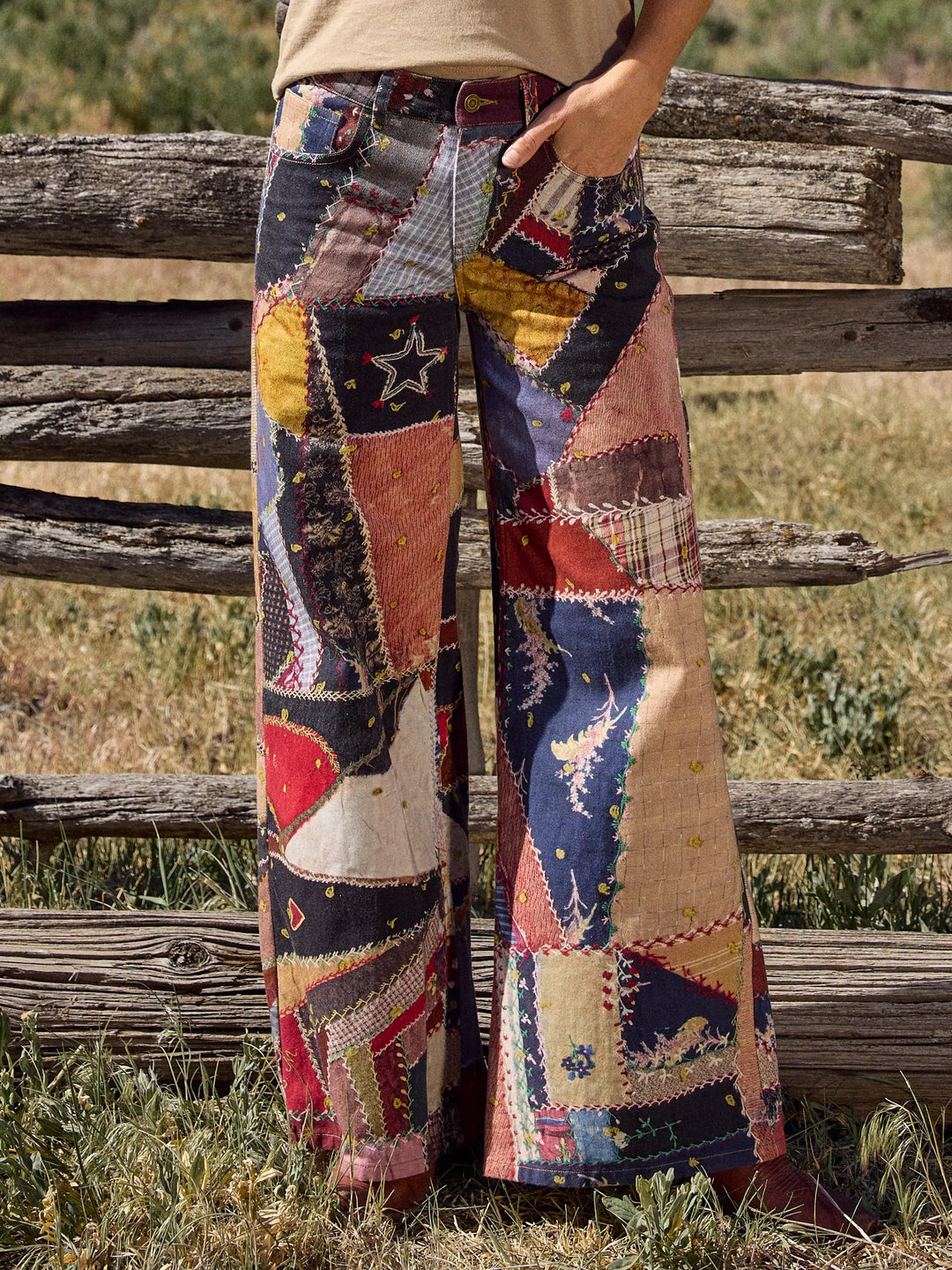 Hudson Wide Leg Jeans - Brimfield Patchwork Multi – Natural Life