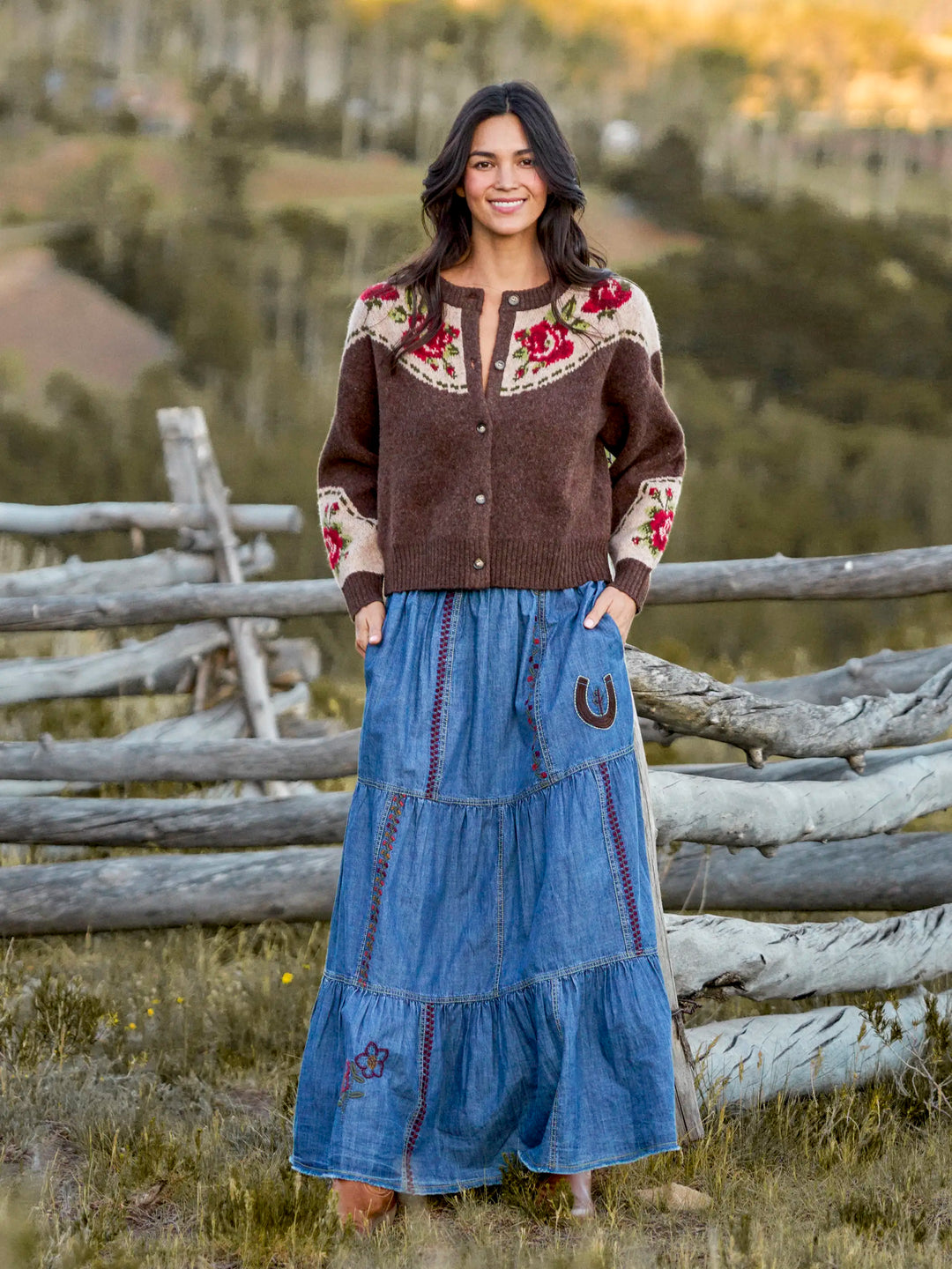 Jacquard Button Front Cardigan Sweater - Espresso Rose – Natural Life