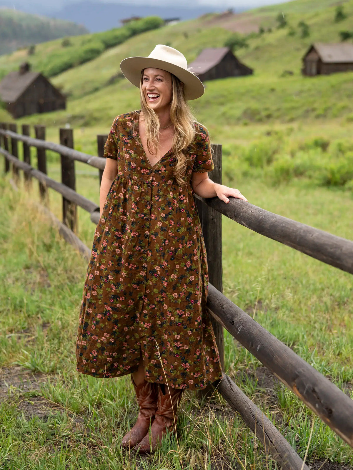 Avery Cotton Corduroy Midi Dress