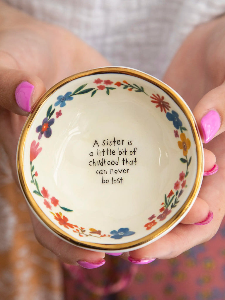 Ceramic Giving Trinket Bowl - Sister Childhood-view 1