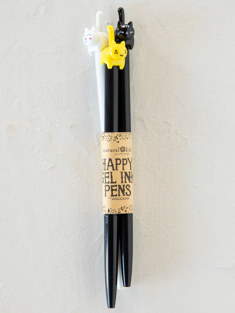 Happy Gel Ink Pens, Set of 3 - Cat-view 2