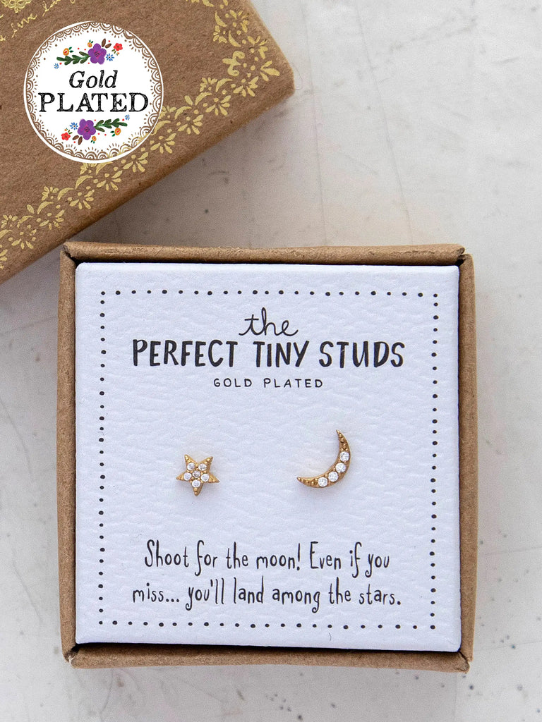 Perfect Tiny Studs|Star & Moon-view 1