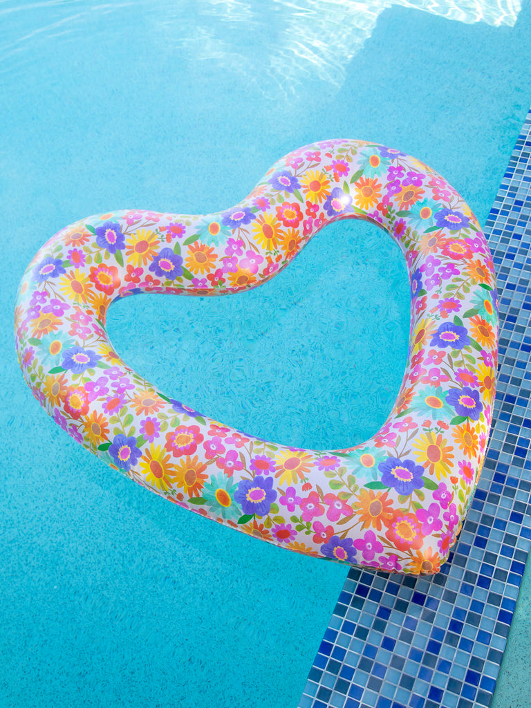 Live Happy Pool Float - Pink Heart-view 2