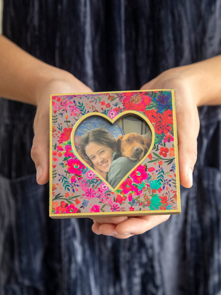 Mini Heart Wooden Picture Frame Natural Life