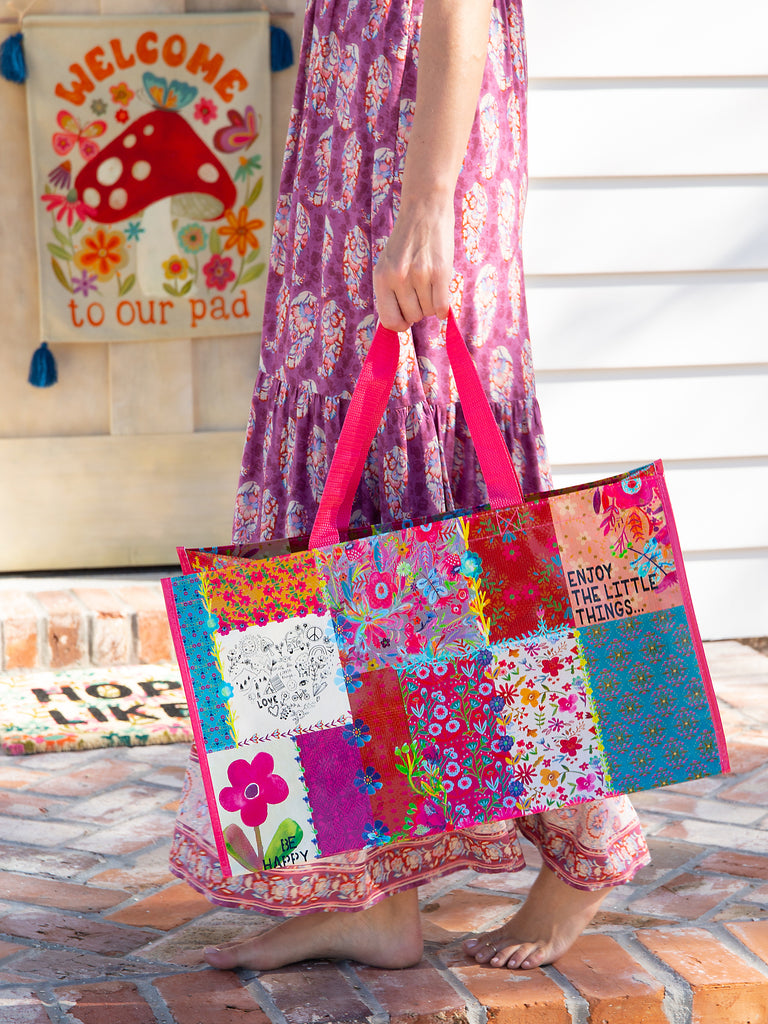 Carry All Tote Bag - Patchwork Be Happy-view 1