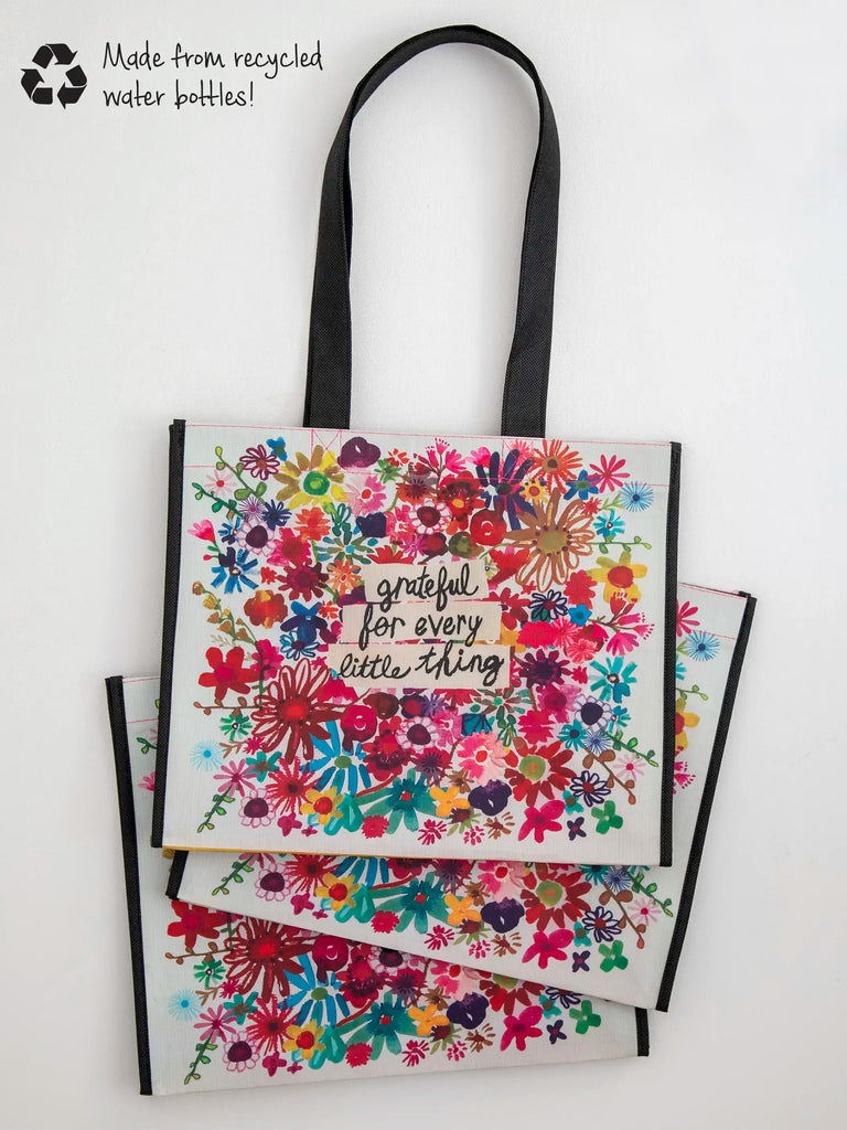 Large Happy Bag, Set of 3 - Bright Floral Garden-view 2