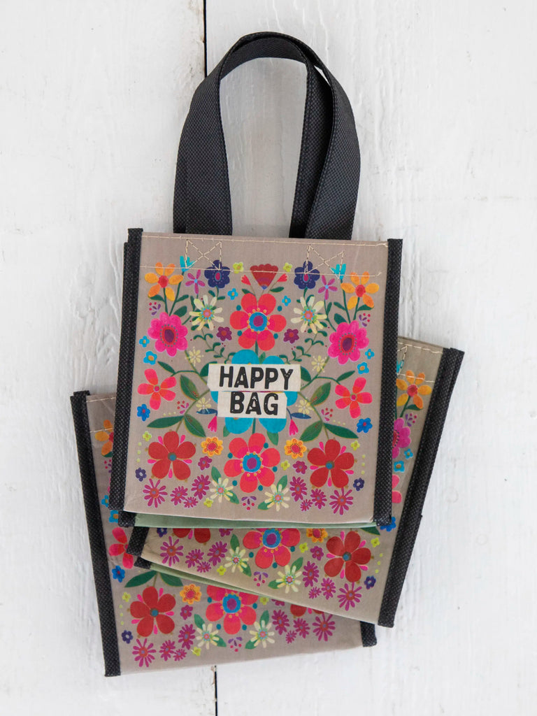 Small Happy Bag, Set of 3 - Taupe Folk Flower-view 2