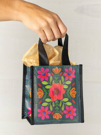 Small Happy Bag, Set of 3 - Dark Teal Flower-view 1