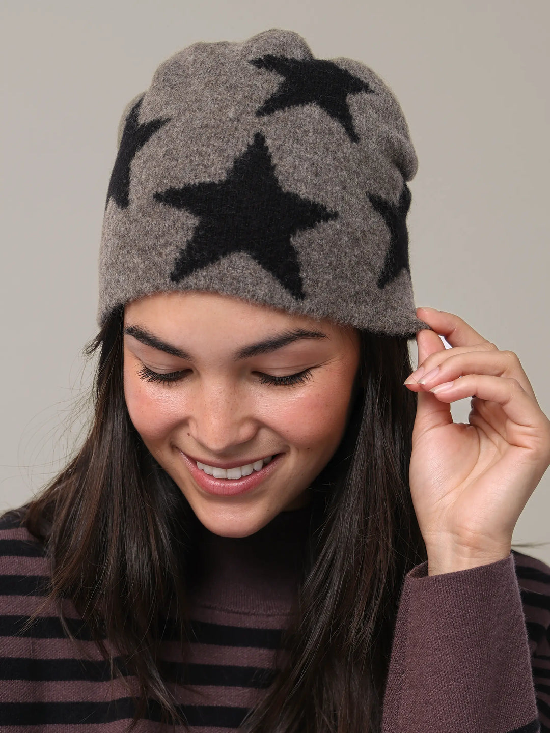 Jacquard Beanie - Grey Star