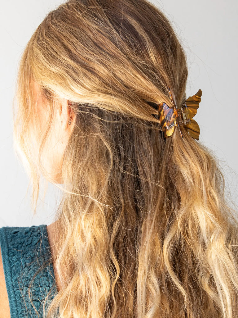 Butterfly Hair Claw Clip - Brown-view 2