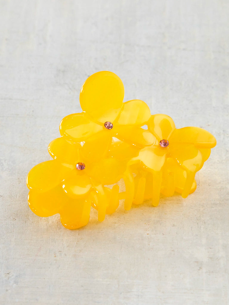 Blossom Cluster Hair Claw - Yellow-view 1