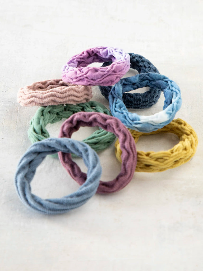 On The Run Hair Tie, Set of 8 - Dusty Blue-view 1