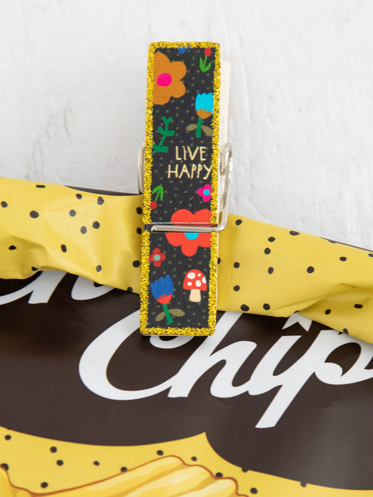 Bag Clips|Live Happy Floral-view 2