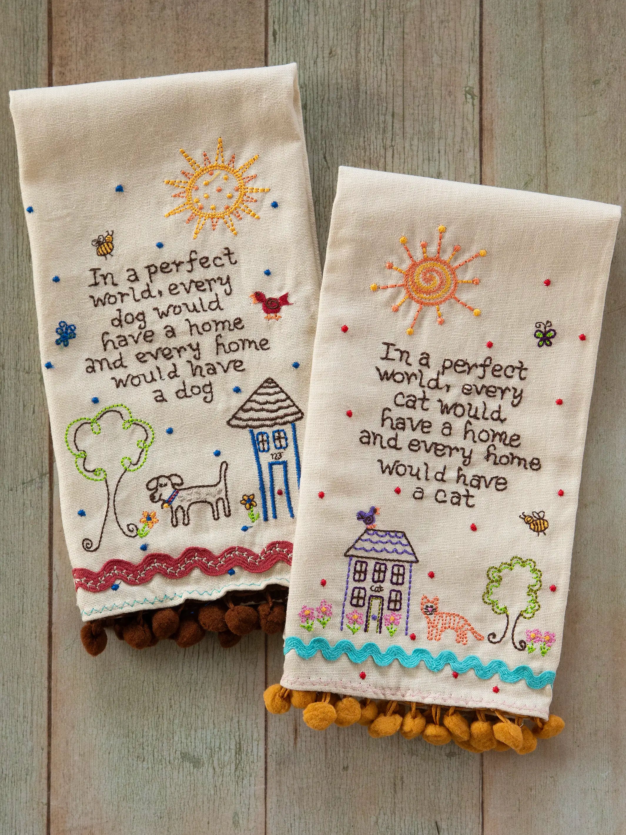 Natural Life Linen Embroidered Hand Towel - Thumbnail 5