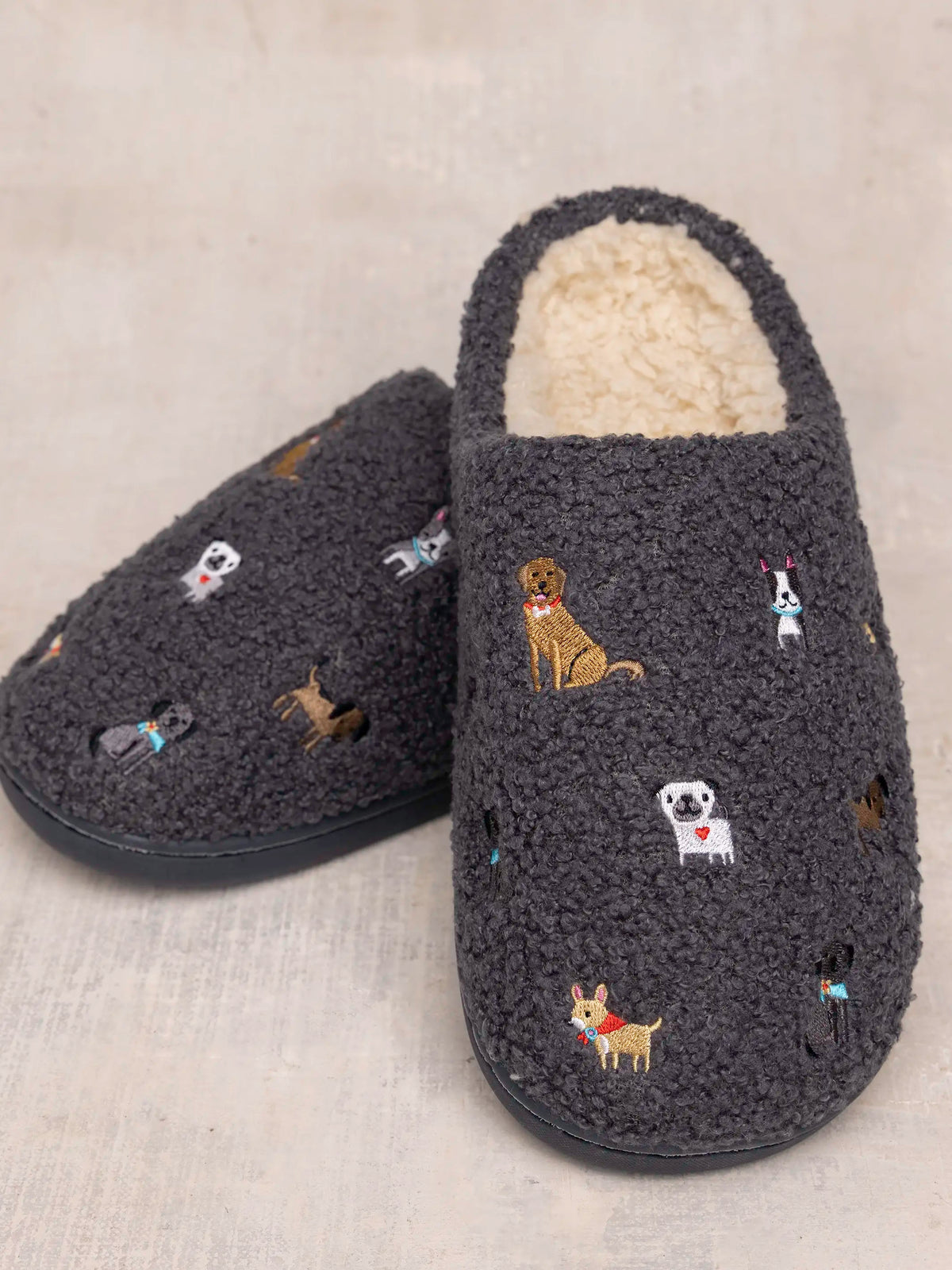 Embroidered Sherpa Slippers - Dogs – Natural Life