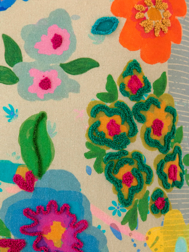 Cotton Tufted Embroidered Euro Sham - Floral Garden-view 2