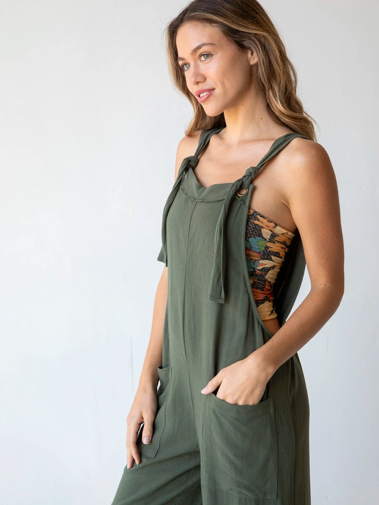 Carly Jumpsuit|Olive-view 3