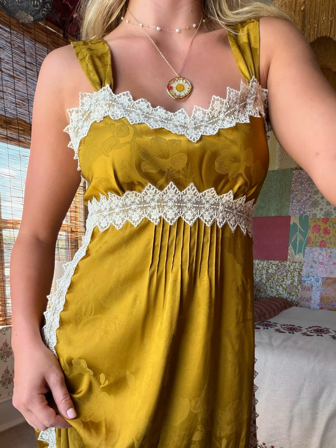 Tennessee Lace Trim Maxi Dress - Goldenrod – Natural Life