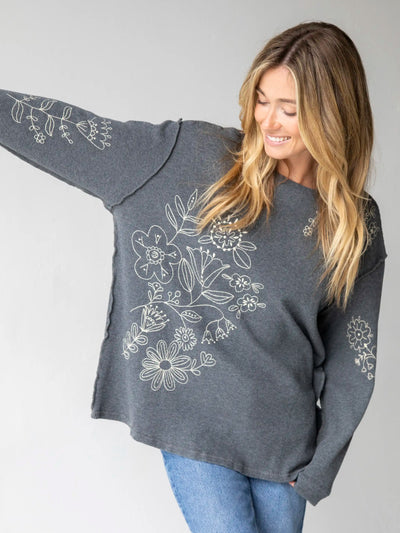 Striped Long Sleeve Take It In Cotton Tee - Autumn Night