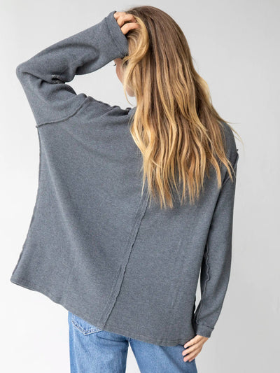 Striped Long Sleeve Take It In Cotton Tee - Autumn Night