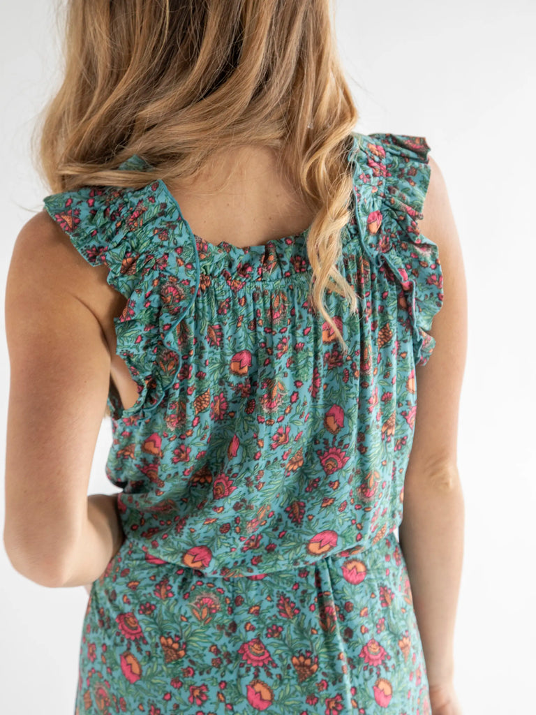 Havana Nights Maxi Dress - Turquoise Pink Floral-view 4