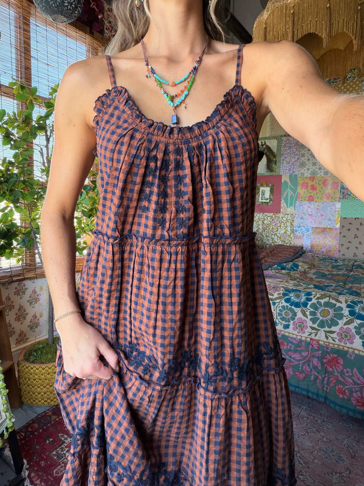 hung my cotton dress on rusted wire Harley Embroidered Midi Color:Smokey Olive collection-BF-wintersun Shop Bridesmaid Dresses for