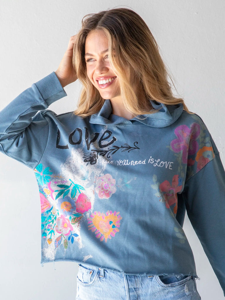 Life Is A Canvas Hoodie - Love, Slate-view 1