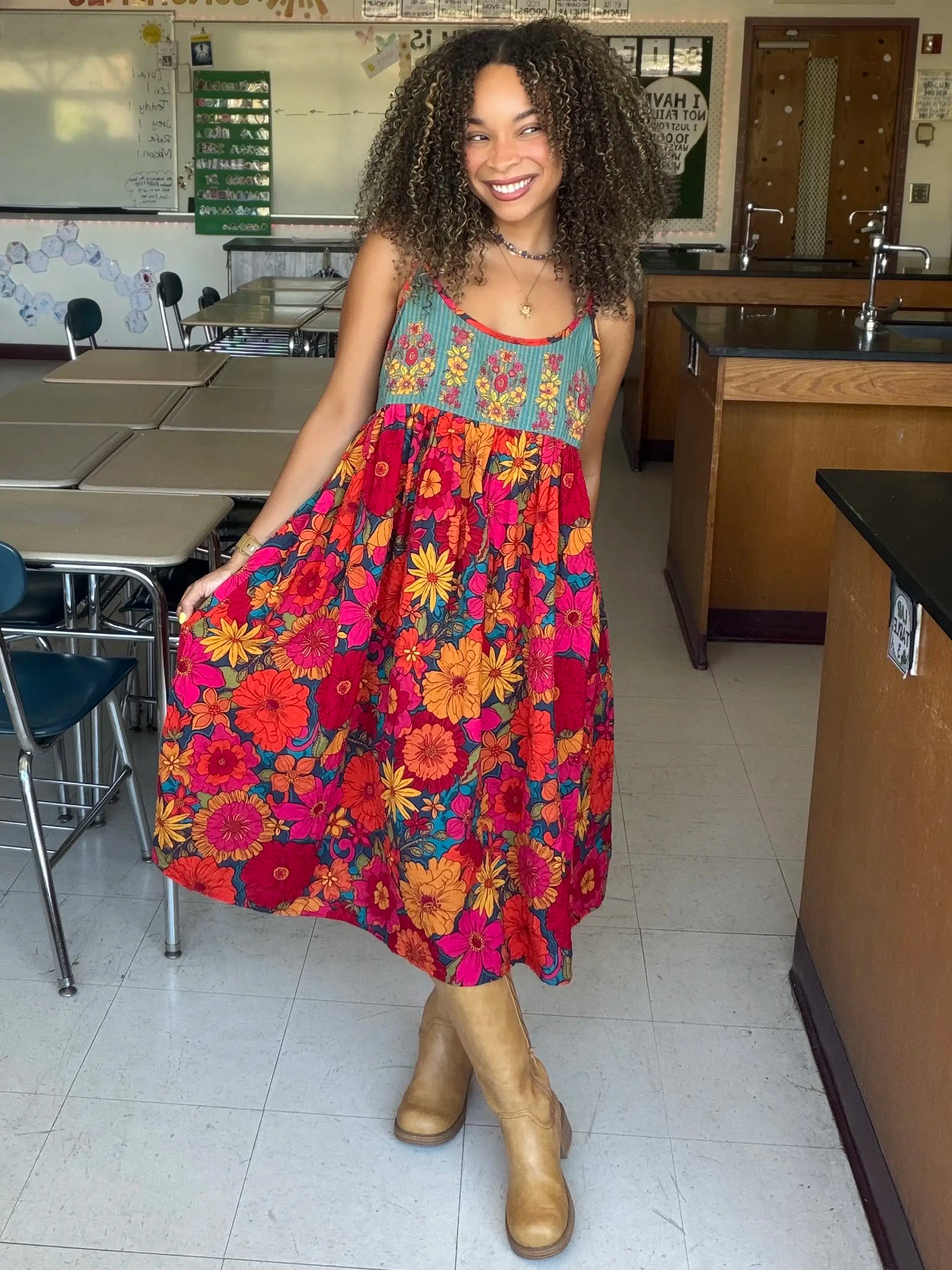 gigi mauve floral midi dress Gigi Midi Dress