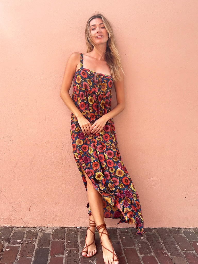 Patsy Maxi Dress - Red Sunflower-view 5
