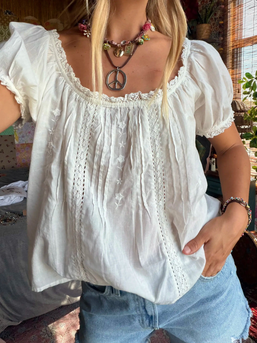 Adjustable Silver Peace Sign Necklace – Natural Life