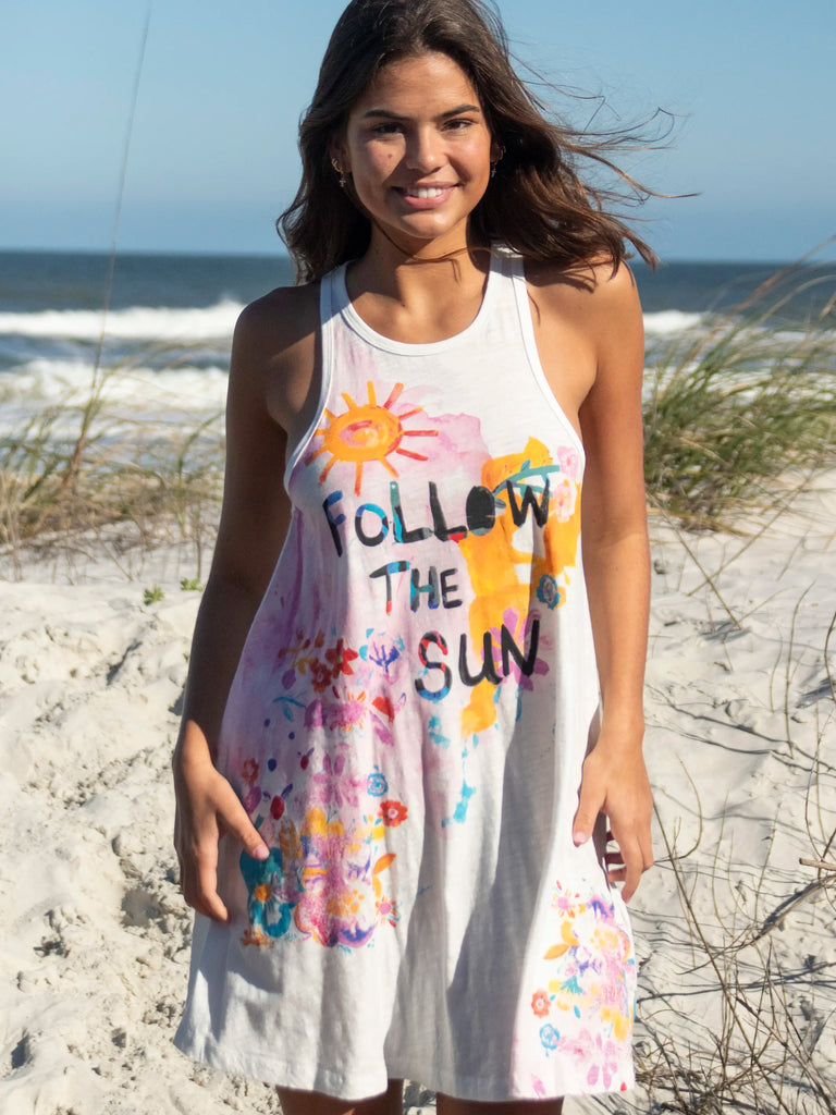 Life Is A Canvas Beach Dress - White Follow the Sun-view 1